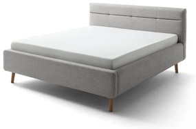 Letto matrimoniale imbottito grigio con contenitore con rete inclusa 160x200 cm Lotte – Meise Möbel