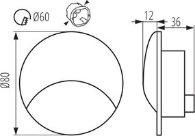 Kanlux 39132 - Lampada a LED per scale EXIN LED/2,5W/230V 4000K IP65 bianca rotonda