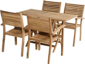 Sedia da esterno di colore naturale in legno massiccio Sunderland – Hartman