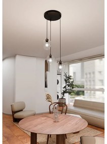 Lampadario a Sospensione in Acciaio e Vetro ISTAR 3 BL PREMIUM 3xE27 Colore delle Sfere Trasparente