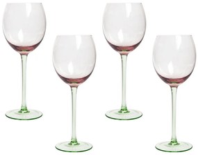 Set di 4 calici da vino vetro rosa e verde da 36 cl DIOPSIDE Beliani