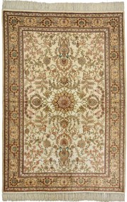 Ghom Tappeto 180x130 Beige (Cina) Annodato A Mano