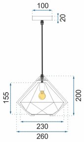 Lampada Da Soffitto Pensile Di Vetro APP453-1CP
