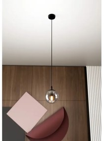 Lampadario a sospensione con filo COSMO 1xE14/10W/230V diametro 14 cm nero/grigio
