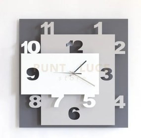 Orologio da parete moderno ziggurat fango bianco e sabbia