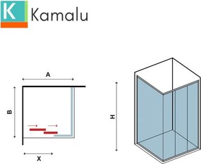 Box doccia 70x130 altezza 180 cm apertura scorrimento KP3000S - KAMALU
