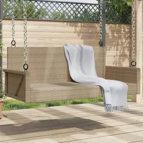 Panchina a Dondolo Beige 119x56x48 cm in Polyrattan