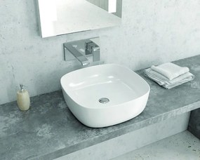Lavabo appoggio 41cm in ceramica slim bianca |Litos-0015 - KAMALU
