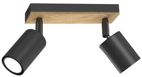 Faretto TULON 2xGU10/8W/230V nero/quercia