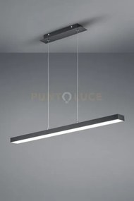 Sospensione led rettangolare metallo nero satinato con dimmer a sca...