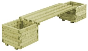 Fioriera da Giardino con Panca in Legno di Pino Impregnato