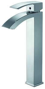 Kamalu - miscelatore lavabo alto design curvo in ottone cromato | lison-la