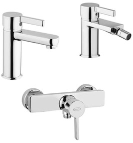 Set rubinetti lavabo bidet e miscelatore esterno per doccia di Jacuzzi Rubinetteria modello Fiamma