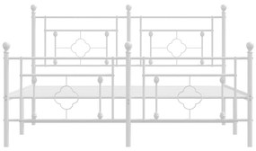 Giroletto con testiera e pediera metallo bianco 160x200 cm