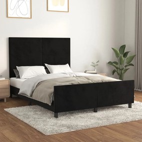 Giroletto Senza Materasso Nero 140x200 Cm İn Velluto /