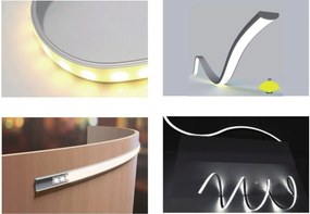 Profilo FLESSIBILE da 1 e 2m in alluminio per strisce LED Variante Lunghezza Profilo 1 metro