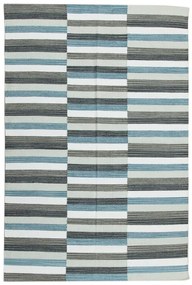 Tappeto Playfull geometrico in cotone blu, L 200 x L 140 cm