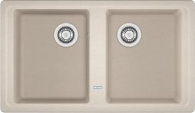 Lavello integrato 2 vasche in fragranite sabbia FRANKE Boston Sahara L 50 x L 86 cm