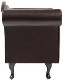 Chaise longue vintage sinistra in pelle sintetica marrone LATTES Beliani