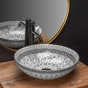 Lavabo da appoggio Rea Arte dark grey