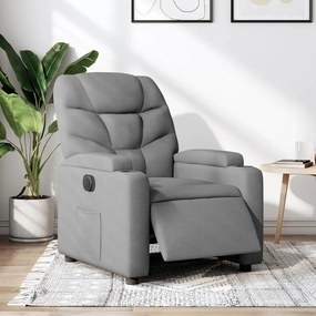 Poltrona Elettrica Reclinabile Grigio Chiaro İn Tessuto /