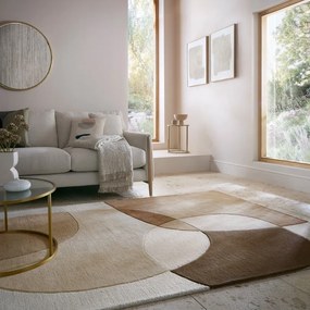 Tappeto marrone/beige in lana tessuto a mano 200x290 cm Glow – Flair Rugs