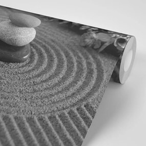 Carta da parati – Giardino Zen in bianco e nero
