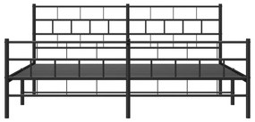 Giroletto con testiera e pediera metallo nero 193x203 cm