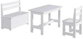 Tavolo per bambini bianco in legno di pino massiccio Baby - Pinio