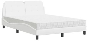 Letto con materasso bianco 140x190 cm in similpelle