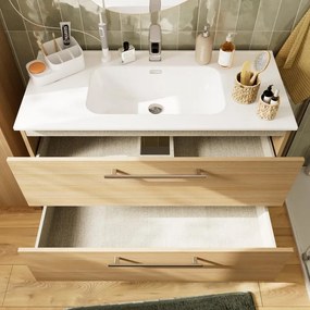 base sospesa Remix 2 cassetti L100 x P45 X H57,7 cm Rovere chiaro