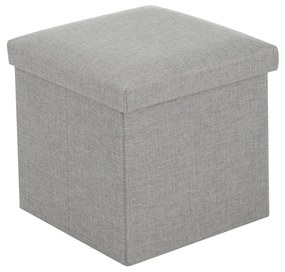 Pouf contenitore quadrato 30x30x30 cm grigio chiaro