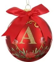 Pallina Natale lettera A 10 cm Royal Garden