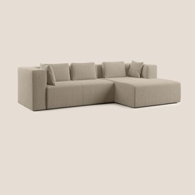 Nettuno divano angolare componibile in morbido tessuto bouclè T07 beige