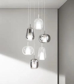 Ondaluce - Lampadario sospeso su cavo THELMA 3xE27/15W/230V Ø 19,5 cm oro/trasparente