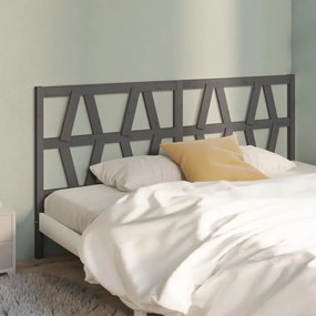 Testiera Per Letto Grigia 206x4x100cm İn Legno Massello Di Pino /
