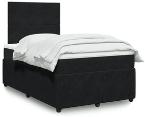Giroletto A Molle Con Materasso Nero 120x200 Cm İn Velluto /