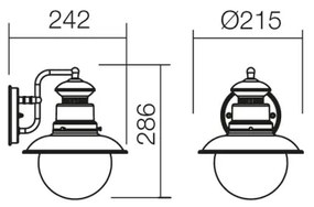 Redo 9045 - Applique da esterno SCOTT 1xE27/42W/230V IP44