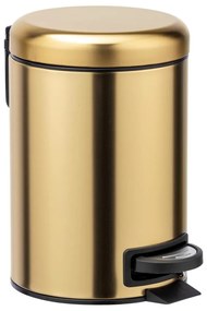 WENKO 24009800 - Cestino per rifiuti LEMAN 17x25 cm acciaio inossidabile/dorato/nero