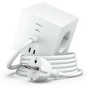 Square 1 w/30W Dual USB-C & Magnetic Base 1,8m ML Edition White  - Avolt