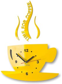 Orologio da parete È l'ora del caffè Giallo