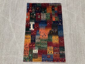 Loribaft Tappeto persiano 100x60 Verde (Iran) Annodato A Mano