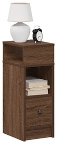Comodini 2 Pz Con Cassetto Rovere Marrone 25x31x66 Cm /