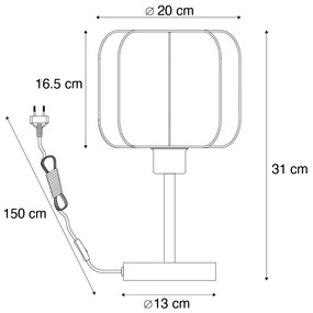 Lampada da tavolo Japandi nera e bianca - Madleine