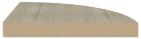 Scaffale angolare a parete rovere 35x35x3,8 cm in mdf