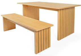 Tavolo da pranzo con piano in rovere 90x160 cm Stripe - Woodman