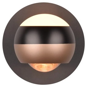 Lampada da parete a LED ø 10 cm in colore nero-rame Orbit - Trio Select