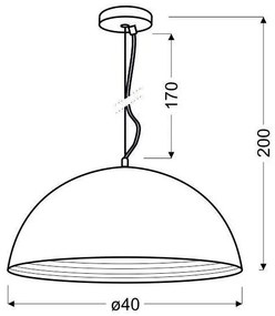 Lampadario a sospensione con filo DORADA 1xE27/60W/230V cromo