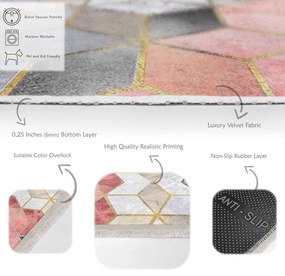 Tappeto lavabile grigio e rosa 160x230 cm Optic - Mila Home