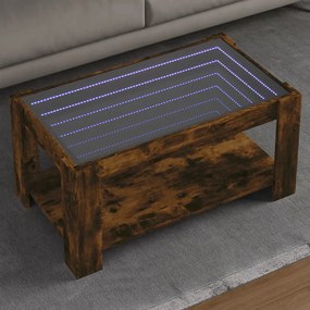 Tavolino Salotto Con Led Rovere Fumo 93x53x45 Cm Multistrato /
